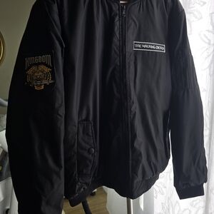 Men's Black Bomber Jacket – Graphic Patch